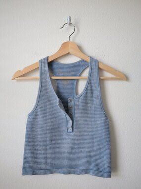 Gypsy & Jade Waffle Racerback Cropped Tank Top | S/M
